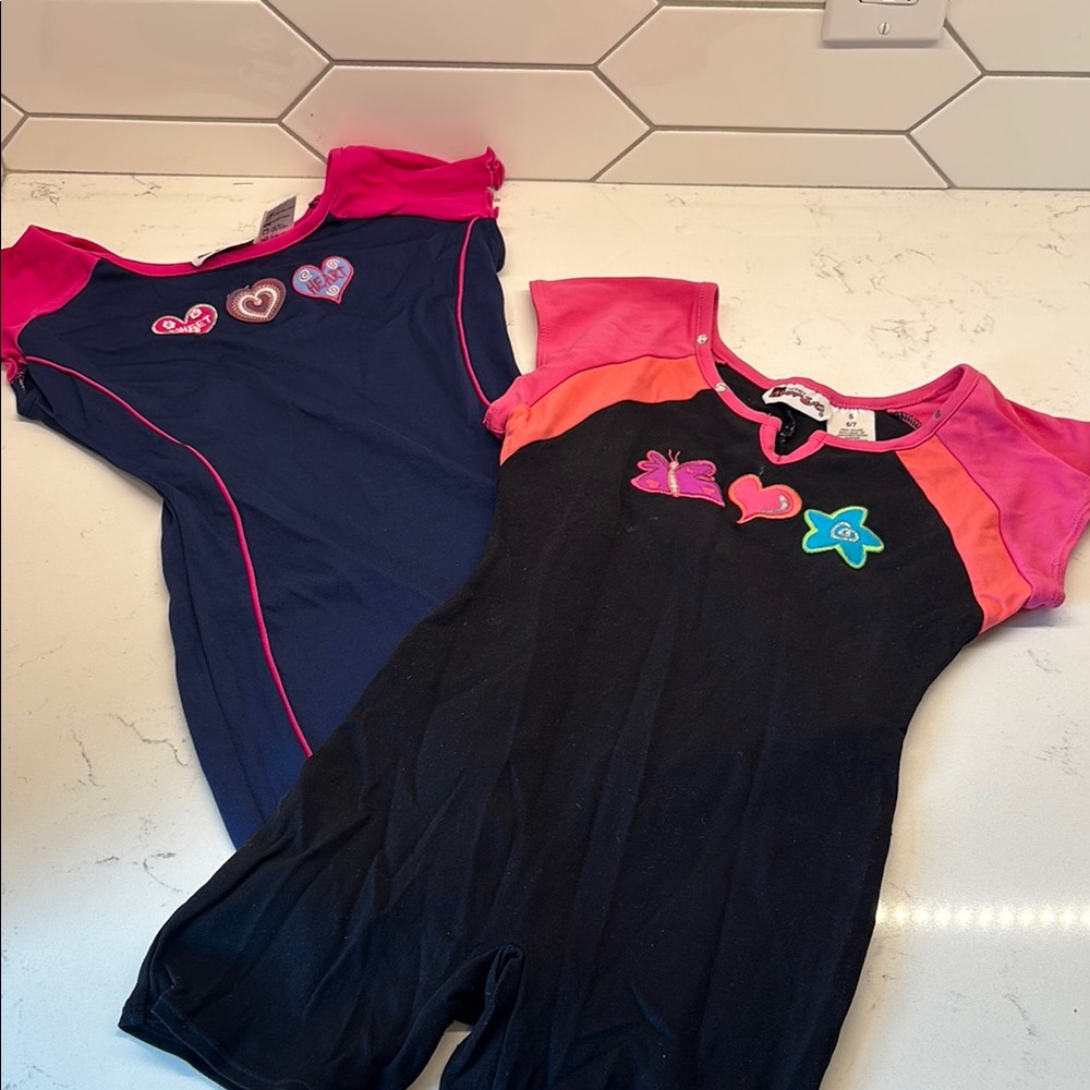 Jacques Moret Black Leotard with Pink Trim
